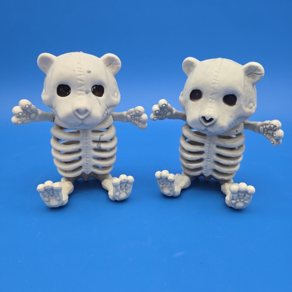 Lot Of 2 Seasons Crazy Bonez Teddy Bear Skeletons Halloween Decor Props
